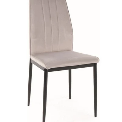 Čalúnená stolička BRITA - svetlo šedá / čierna