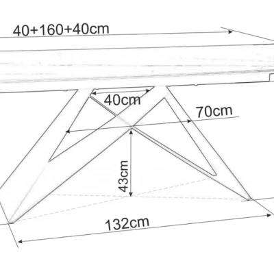 Rozkladací jedálenský stôl VIDOR 3 - 160x90, tyrkysový / matný čierny