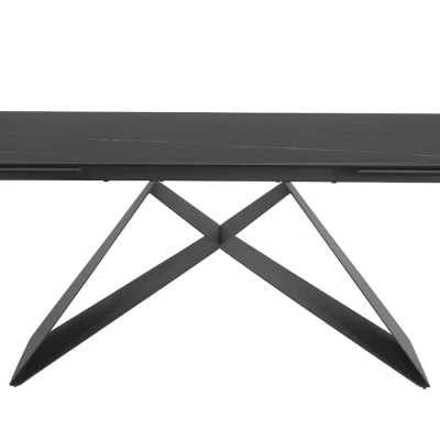 Rozkladací jedálenský stôl VIDOR 3 - 160x90, čierny / matný čierny
