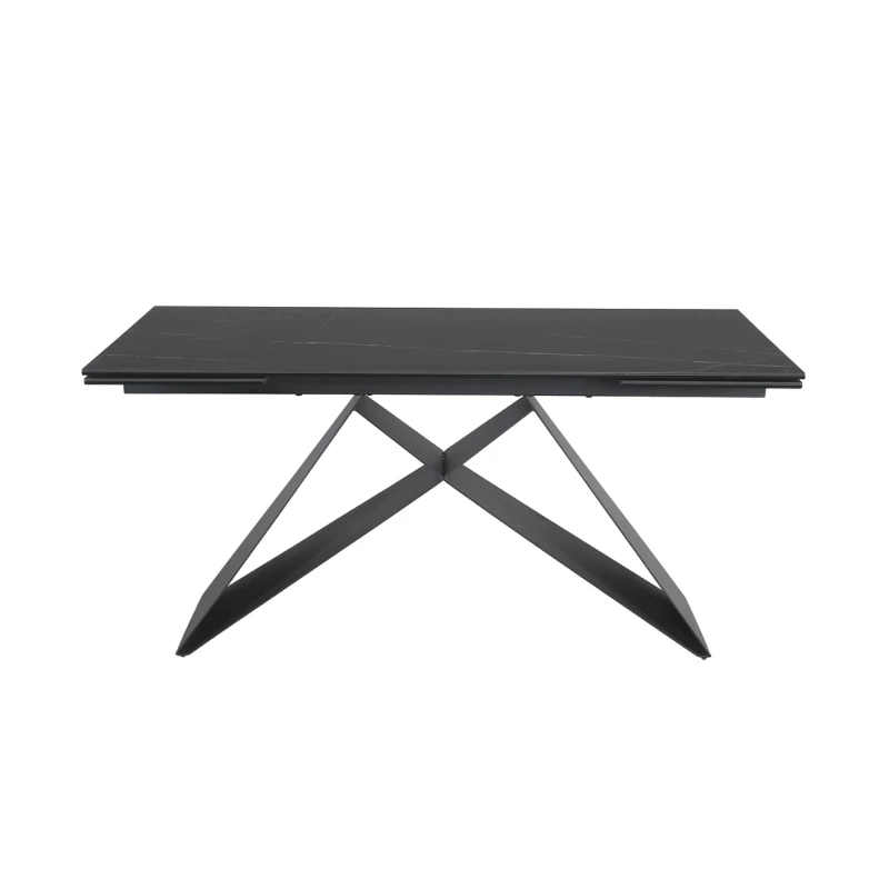 Rozkladací jedálenský stôl VIDOR 3 - 160x90, čierny / matný čierny