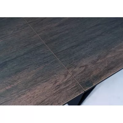Rozkladací jedálenský stôl VIDOR 3 - 160x90, hnedý / matný čierny
