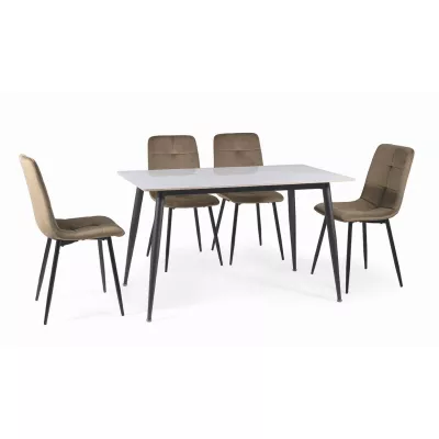 Jedálenský stôl JUSEF - 130x70, biely / čierny