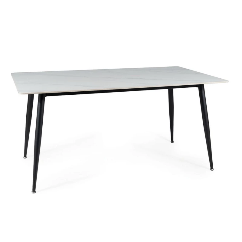 Jedálenský stôl JUSEF - 160x90, biely / čierny