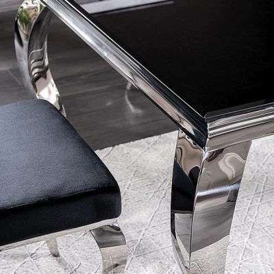 Jedálenský stôl PREDRAG - 180x90, čierny / chróm