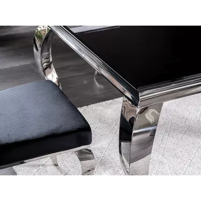 Jedálenský stôl PREDRAG - 180x90, čierny / chróm