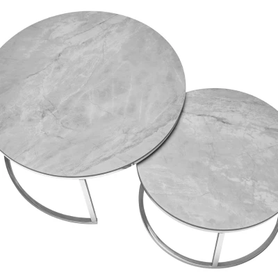 Set konferenčných stolíkov JONES 80 - šedý / chróm