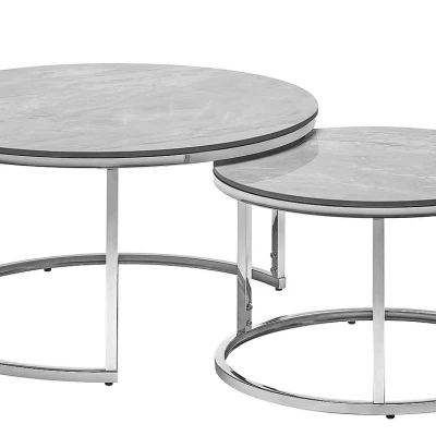 Set konferenčných stolíkov JONES - šedý / chróm
