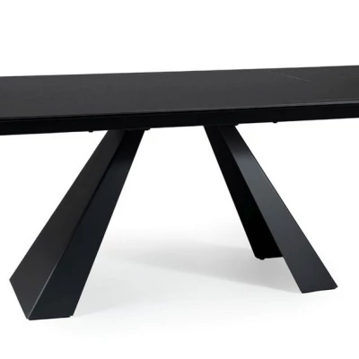Rozkladací jedálenský stôl GEDEON 1 - 160x90, čierny / matný čierny