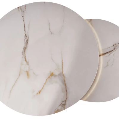 Set konferenčných stolíkov JONES 80 - biely / zlatý