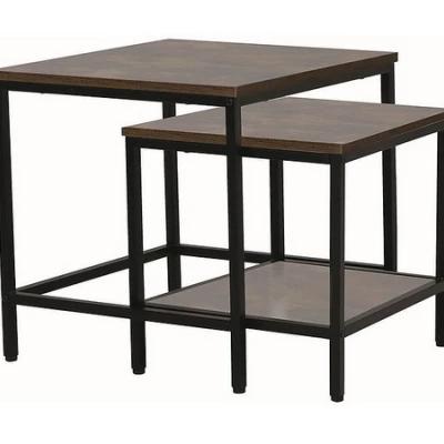 Set konferenčných stolíkov KANA - hnedý / čierny