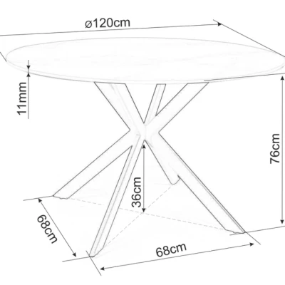 Okrúhly jedálenský stôl KAMILO - biely / čierny