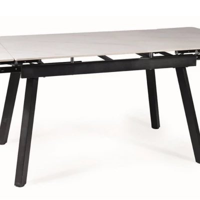 Rozkladací jedálenský stôl HANIEL - biely / čierny