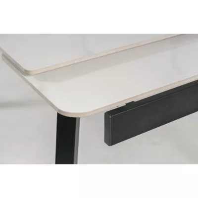 Rozkladací jedálenský stôl HANIEL - biely / čierny