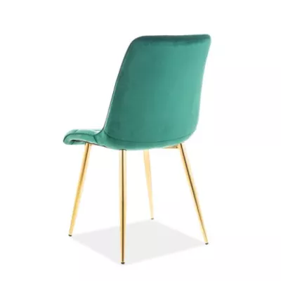 Čalúnená jedálenská stolička LYA - zelená / zlatá