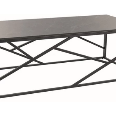 Dizajnový konferenčný stolík PIM 3 - šedý mramor / čierny
