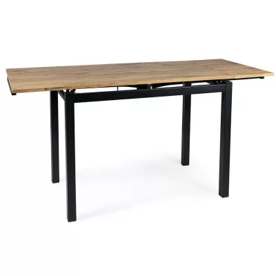 Rozkladací jedálenský stôl IZYDOR - 110x74, dub artisan / matný čierny