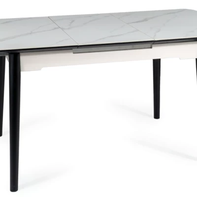 Rozkladací jedálenský stôl DORIT - biely matný / čierny