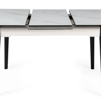 Rozkladací jedálenský stôl DORIT - biely matný / čierny