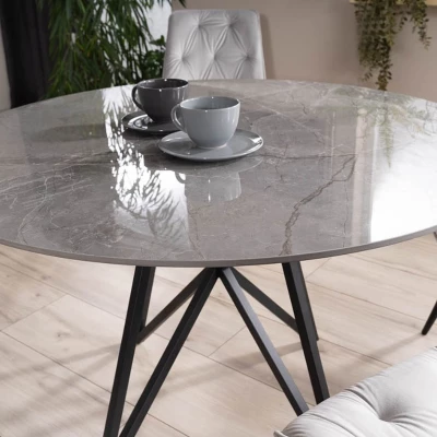 Dizajnový okrúhly stôl HOLGER - šedý / čierny