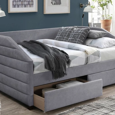 Jednolôžková posteľ s úložným priestorom RUSLANA - 120x200 cm, šedá