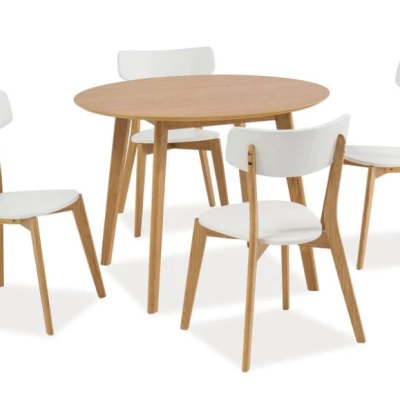 Okrúhly jedálenský stôl RYSZARD - 90x90, dub