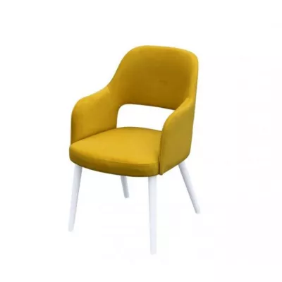 Čalúnená jedálenská stolička MOVILE 52 - biela / žltá