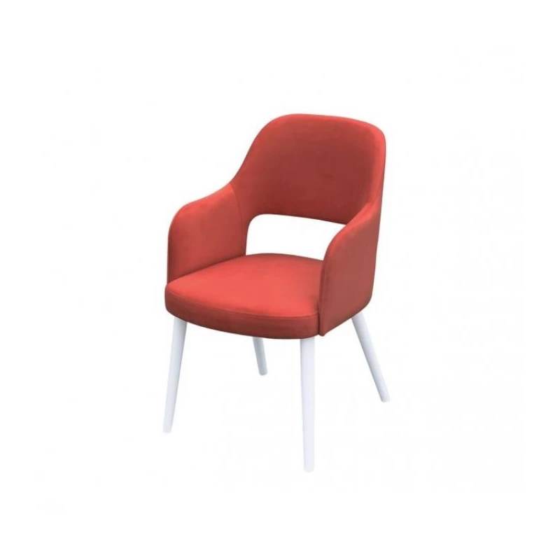 Čalúnená jedálenská stolička MOVILE 52 - biela / červená