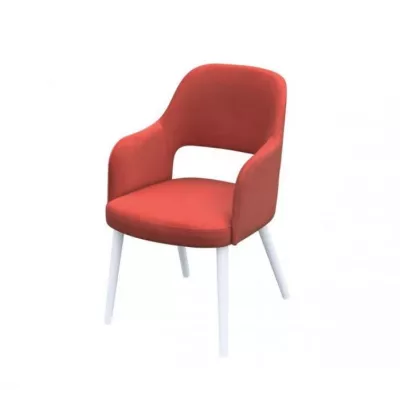Čalúnená jedálenská stolička MOVILE 52 - biela / červená