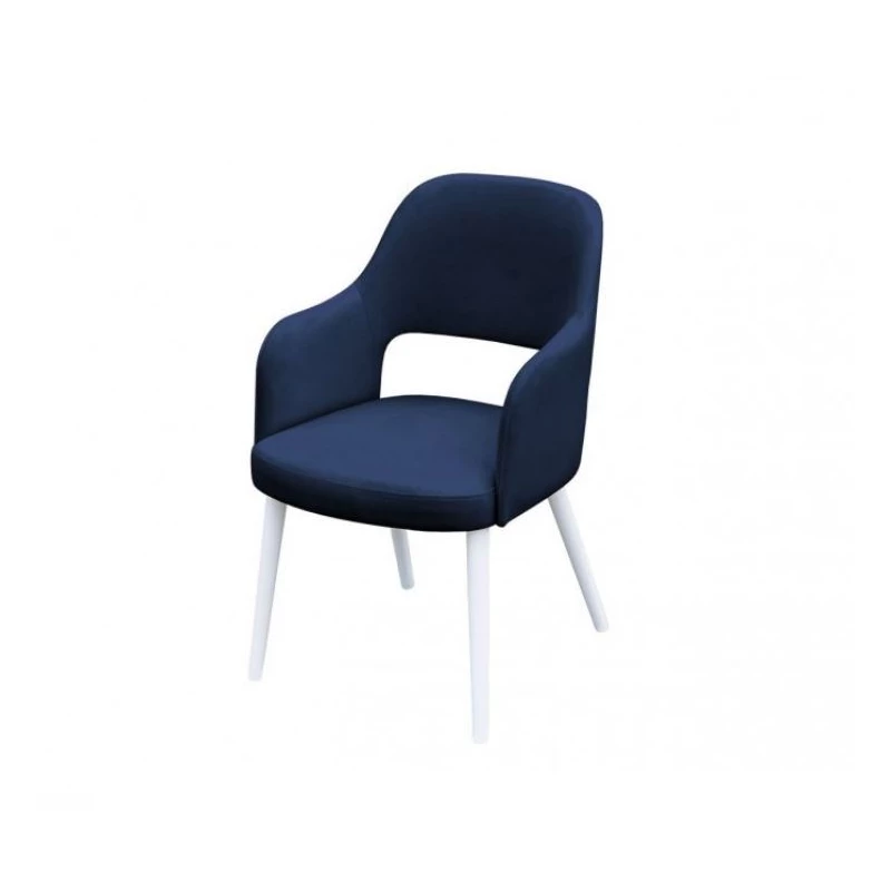 Čalúnená jedálenská stolička MOVILE 52 - biela / modrá