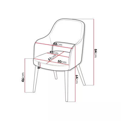 Čalúnená jedálenská stolička MOVILE 52 - biela / mentolová