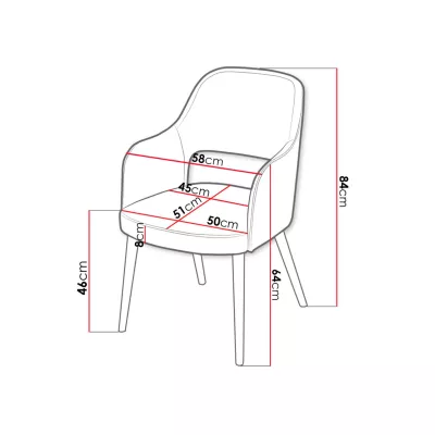 Čalúnená jedálenská stolička MOVILE 52 - buk / béžová