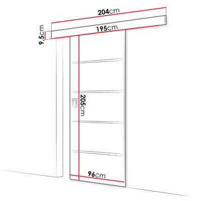 Posuvné interiérové dvere SANITA 2 - 90 cm, dub sonoma