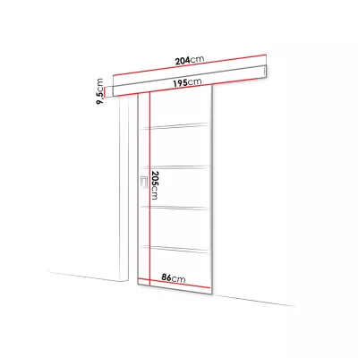 Posuvné interiérové dvere SANITA 2 - 80 cm, grafitové