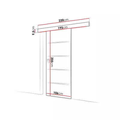 Posuvné interiérové dvere SANITA 2 - 100 cm, dub sonoma