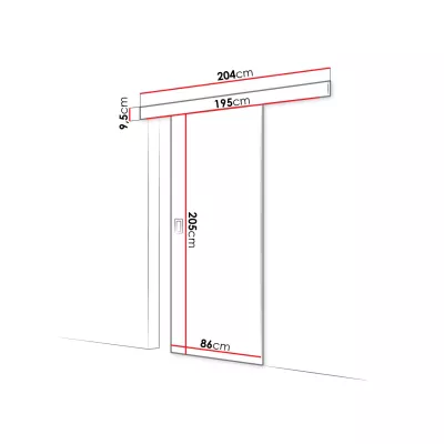 Posuvné interiérové dvere SANITA 1 - 80 cm, dub sonoma