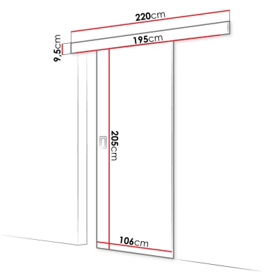 Posuvné interiérové dvere SANITA 1 - 100 cm, jaseň tmavý