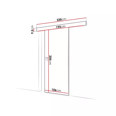 Posuvné interiérové dvere SANITA 1 - 100 cm, jaseň tmavý