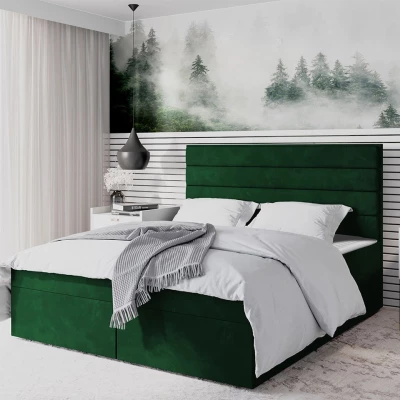 Boxspringová manželská posteľ 180x200 MANNIE 3 - zelená + topper ZDARMA