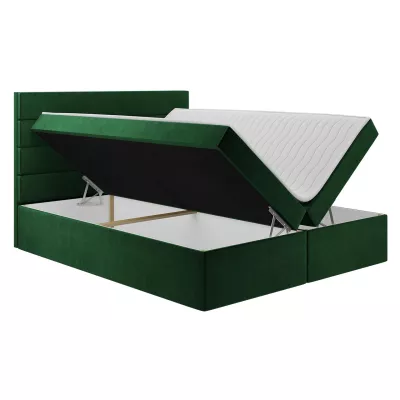 Boxspringová manželská posteľ 140x200 MANNIE 3 - zelená + topper ZDARMA