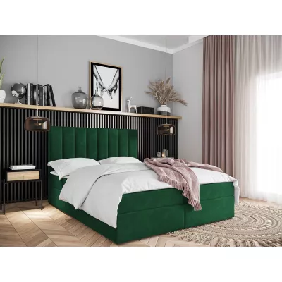 Hotelová manželská posteľ 180x200 MANNIE 2 - zelená + topper ZDARMA