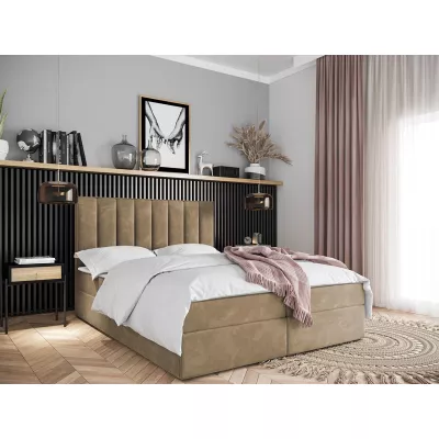 Hotelová manželská posteľ 180x200 MANNIE 2 - hnedá + topper ZDARMA