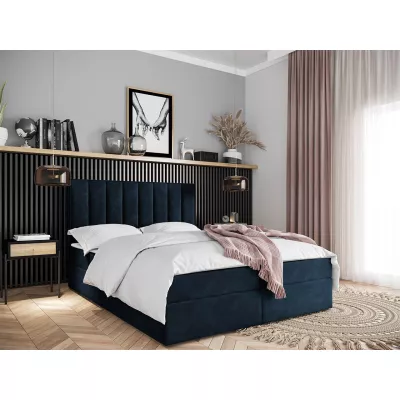 Hotelová manželská posteľ 180x200 MANNIE 2 - modrá + topper ZDARMA