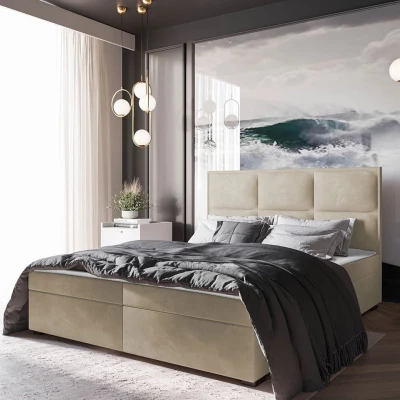 Americká manželská posteľ 180x200 MANNIE 1 - béžová + topper ZDARMA