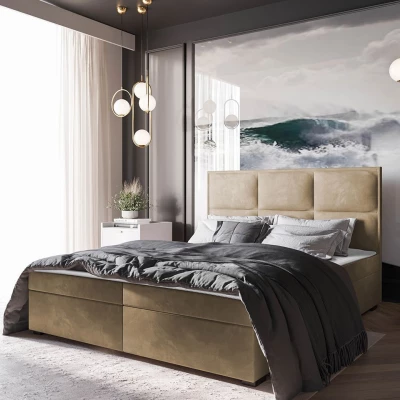 Americká manželská posteľ 180x200 MANNIE 1 - hnedá + topper ZDARMA