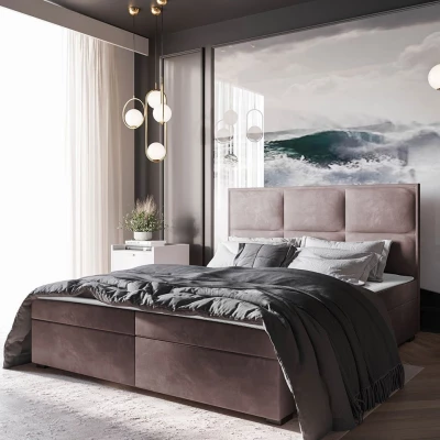 Americká manželská posteľ 180x200 MANNIE 1 - ružová + topper ZDARMA