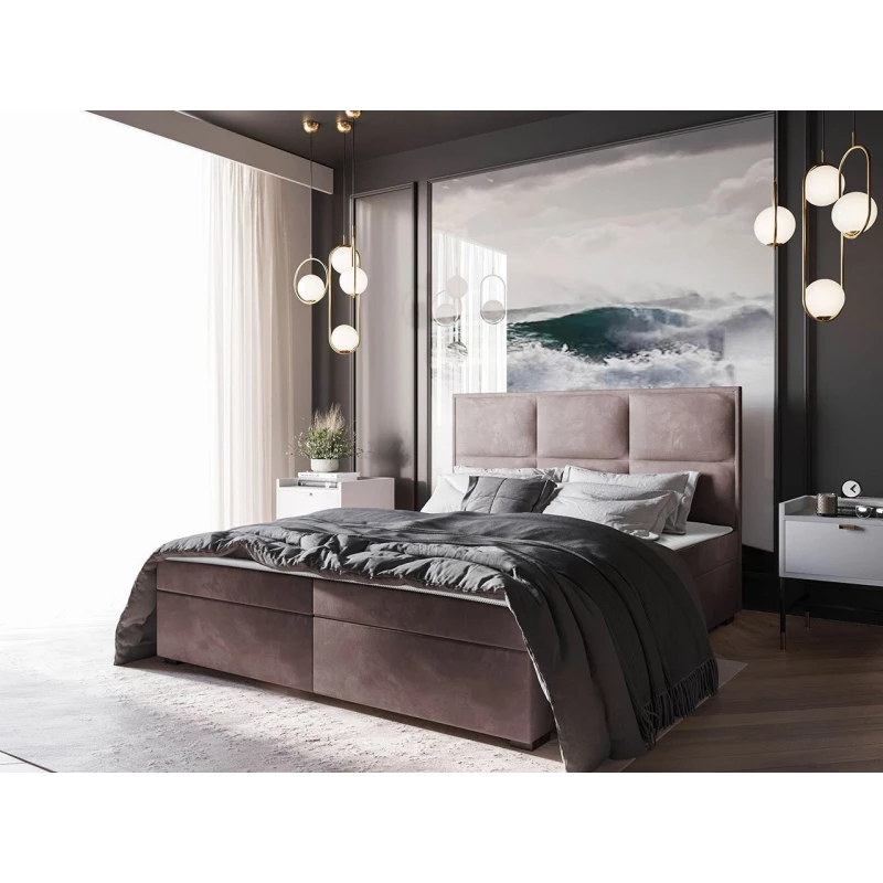 Americká manželská posteľ 180x200 MANNIE 1 - ružová + topper ZDARMA