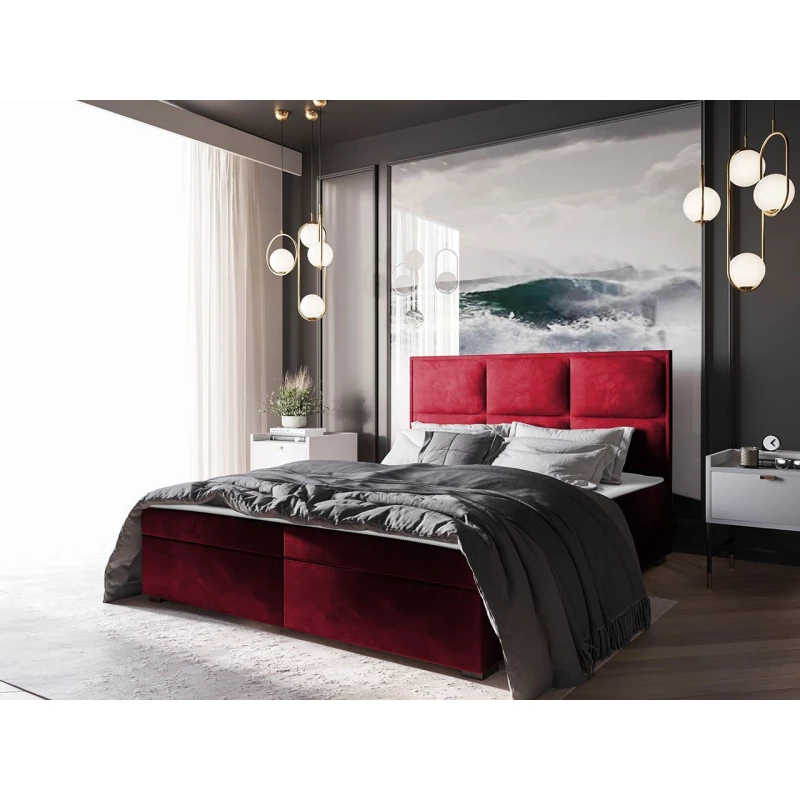 Americká manželská posteľ 180x200 MANNIE 1 - červená + topper ZDARMA