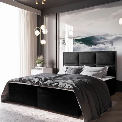 Americká manželská posteľ 180x200 MANNIE 1 - čierna + topper ZDARMA