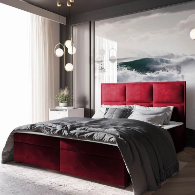 Americká manželská posteľ 160x200 MANNIE 1 - červená + topper ZDARMA
