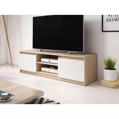 Televízny stolík KIKUKO - dub sonoma / biely